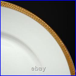 Theodore Haviland Limoges White Gold Encrusted Band Dinner Plates 9.75 5pc