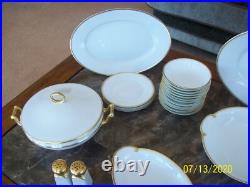 Thomas Bavaria & Sevres Antique White Porcelain & Gold Trim China 46 Pieces