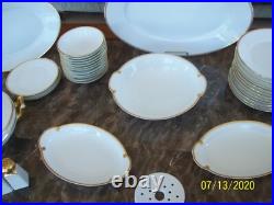 Thomas Bavaria & Sevres Antique White Porcelain & Gold Trim China 46 Pieces