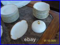 Thomas Bavaria & Sevres Antique White Porcelain & Gold Trim China 46 Pieces