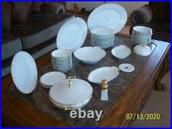 Thomas Bavaria & Sevres Antique White Porcelain & Gold Trim China 46 Pieces