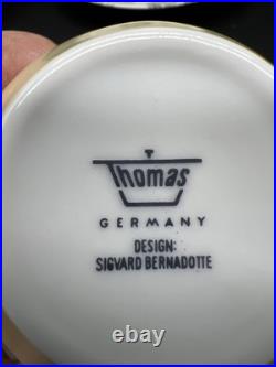 Thomas Sigvard Bernadotte China Onion 8 Demitasse Cup Saucer Cream Sugar Gravy