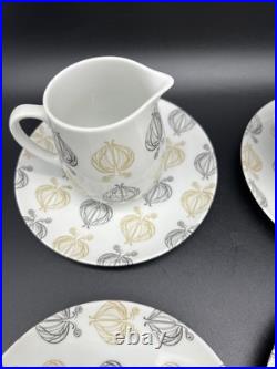Thomas Sigvard Bernadotte China Onion 8 Demitasse Cup Saucer Cream Sugar Gravy