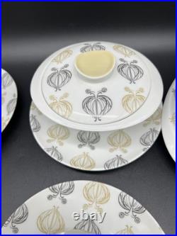 Thomas Sigvard Bernadotte China Onion 8 Demitasse Cup Saucer Cream Sugar Gravy