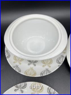 Thomas Sigvard Bernadotte China Onion 8 Demitasse Cup Saucer Cream Sugar Gravy