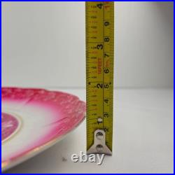 Three Crown China Germany Plates 8 Pink & Green Gold Trim Lot of 2, 1909-1916