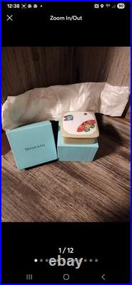 Tiffany & Co. Bone China Limoges France Gold Accent Lidded Trinket Box