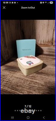 Tiffany & Co. Bone China Limoges France Gold Accent Lidded Trinket Box