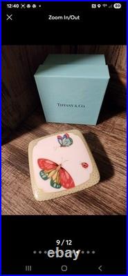 Tiffany & Co. Bone China Limoges France Gold Accent Lidded Trinket Box