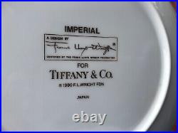Tiffany & co. FRANK LLOYD WRIGHT IMPERIAL 4 X 7 1/2 SALAD PLATES gold trim 1990