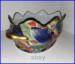 Unique Chinese Winterthor Oriental Accent Tobacco Leaf Hand Painted Porcelain