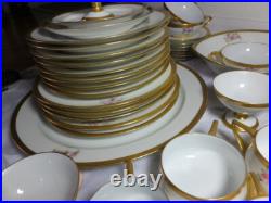 Unique muti brands Antique Dinner China Set of 46 pcs GOLD RIM ROSAL Pattern Unique muti brands Antique Dinner China Set of 46 pcs GOLD RIM ROSAL Pattern