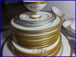 Unique muti brands Antique Dinner China Set of 46 pcs GOLD RIM ROSAL Pattern Unique muti brands Antique Dinner China Set of 46 pcs GOLD RIM ROSAL Pattern