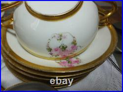 Unique muti brands Antique Dinner China Set of 46 pcs GOLD RIM ROSAL Pattern Unique muti brands Antique Dinner China Set of 46 pcs GOLD RIM ROSAL Pattern