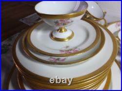 Unique muti brands Antique Dinner China Set of 46 pcs GOLD RIM ROSAL Pattern Unique muti brands Antique Dinner China Set of 46 pcs GOLD RIM ROSAL Pattern