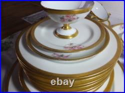 Unique muti brands Antique Dinner China Set of 46 pcs GOLD RIM ROSAL Pattern Unique muti brands Antique Dinner China Set of 46 pcs GOLD RIM ROSAL Pattern