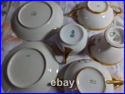 Unique muti brands Antique Dinner China Set of 46 pcs GOLD RIM ROSAL Pattern Unique muti brands Antique Dinner China Set of 46 pcs GOLD RIM ROSAL Pattern