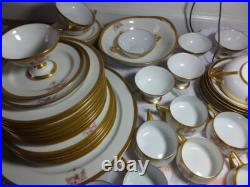 Unique muti brands Antique Dinner China Set of 46 pcs GOLD RIM ROSAL Pattern Unique muti brands Antique Dinner China Set of 46 pcs GOLD RIM ROSAL Pattern