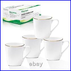 Upscale Coffee Mug Set, Fine Bone China Coffee Cups Set, Over 45% Bone Content