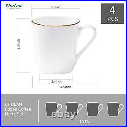 Upscale Coffee Mug Set, Fine Bone China Coffee Cups Set, Over 45% Bone Content