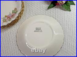 VINTAGE Limoges Wild Rose Floral 24 pc Plates & Bowls 2 Sizes Gold 22K USA