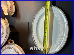 VINTAGE National China Co 18K Gold Warranted Serving Set (10 Pcs) Floral Border