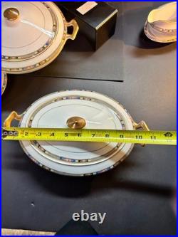 VINTAGE National China Co 18K Gold Warranted Serving Set (10 Pcs) Floral Border