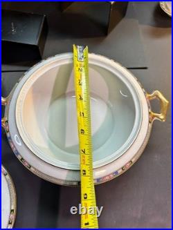 VINTAGE National China Co 18K Gold Warranted Serving Set (10 Pcs) Floral Border