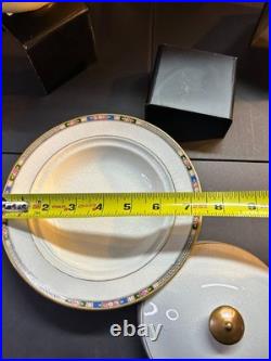 VINTAGE National China Co 18K Gold Warranted Serving Set (10 Pcs) Floral Border