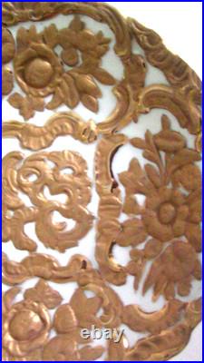 VINTAGE Porcelain plate Heavy Gold Rococo Design Japanese
