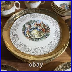 VINTAGE Sabin Crest-O-Gold (20 Pc) Dinnerware Set 22K Gold Trim FREE SHIP