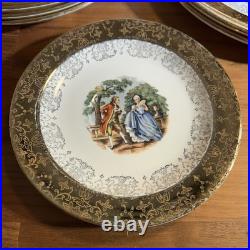 VINTAGE Sabin Crest-O-Gold (20 Pc) Dinnerware Set 22K Gold Trim FREE SHIP