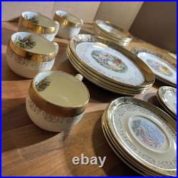 VINTAGE Sabin Crest-O-Gold (20 Pc) Dinnerware Set 22K Gold Trim FREE SHIP