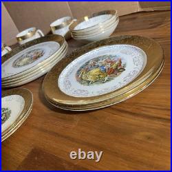VINTAGE Sabin Crest-O-Gold (20 Pc) Dinnerware Set 22K Gold Trim FREE SHIP VINTAGE Sabin Crest-O-Gold (20 Pc) Dinnerware Set 22K Gold Trim FREE SHIP