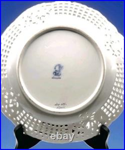 VTGDresde Carl Thieme Reticulated H/Paintedb Floral Design Cabinet Plate 10D