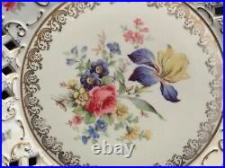 VTG 14 Schwarzenhammer Complex Pierced Reticulated Gilded Floral Plate Germany VTG 14 Schwarzenhammer Complex Pierced Reticulated Gilded Floral Plate Germany