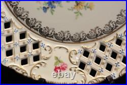 VTG 14 Schwarzenhammer Complex Pierced Reticulated Gilded Floral Plate Germany VTG 14 Schwarzenhammer Complex Pierced Reticulated Gilded Floral Plate Germany