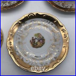 VTG Bavaria China Porcelain Demitasse Set of 25 Pieces Victorian Couple withGold