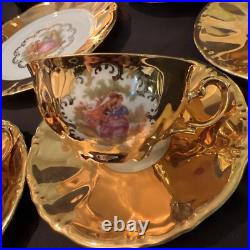 VTG KRONESTEE BAVARIA GOLD 12 pc 4 LUNCHEON PLATE, 4 CUPS 4 SAUCERS
