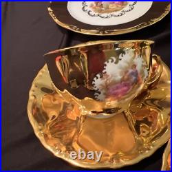 VTG KRONESTEE BAVARIA GOLD 12 pc 4 LUNCHEON PLATE, 4 CUPS 4 SAUCERS