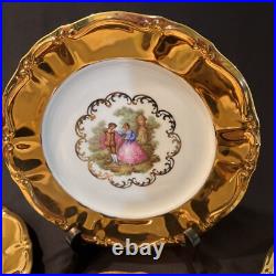 VTG KRONESTEE BAVARIA GOLD 12 pc 4 LUNCHEON PLATE, 4 CUPS 4 SAUCERS