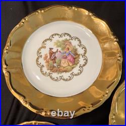 VTG KRONESTEE BAVARIA GOLD 12 pc 4 LUNCHEON PLATE, 4 CUPS 4 SAUCERS