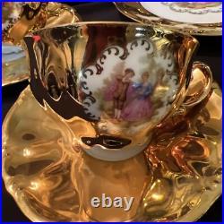 VTG KRONESTEE BAVARIA GOLD 12 pc 4 LUNCHEON PLATE, 4 CUPS 4 SAUCERS