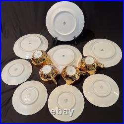 VTG KRONESTEE BAVARIA GOLD 12 pc 4 LUNCHEON PLATE, 4 CUPS 4 SAUCERS