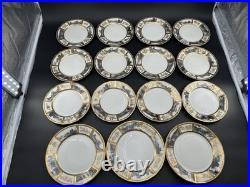 VTG Limoges France Porcelain Gold & Landscape Plate Lot 12-6.25 & 3-7.25
