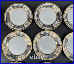 VTG Limoges France Porcelain Gold & Landscape Plate Lot 12-6.25 & 3-7.25