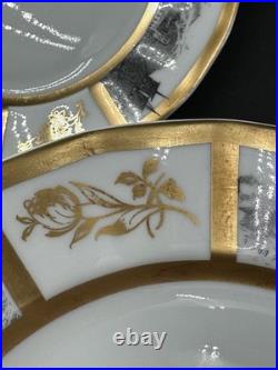 VTG Limoges France Porcelain Gold & Landscape Plate Lot 12-6.25 & 3-7.25