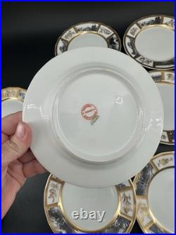 VTG Limoges France Porcelain Gold & Landscape Plate Lot 12-6.25 & 3-7.25