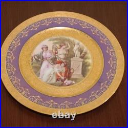 VTG Warranted 22 Karat Gold Dinner 11 In Plates Royal China Gold/Purle set of 6 VTG Warranted 22 Karat Gold Dinner 11 In Plates Royal China Gold/Purle set of 6