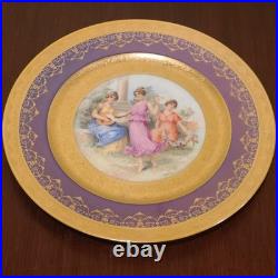 VTG Warranted 22 Karat Gold Dinner 11 In Plates Royal China Gold/Purle set of 6 VTG Warranted 22 Karat Gold Dinner 11 In Plates Royal China Gold/Purle set of 6